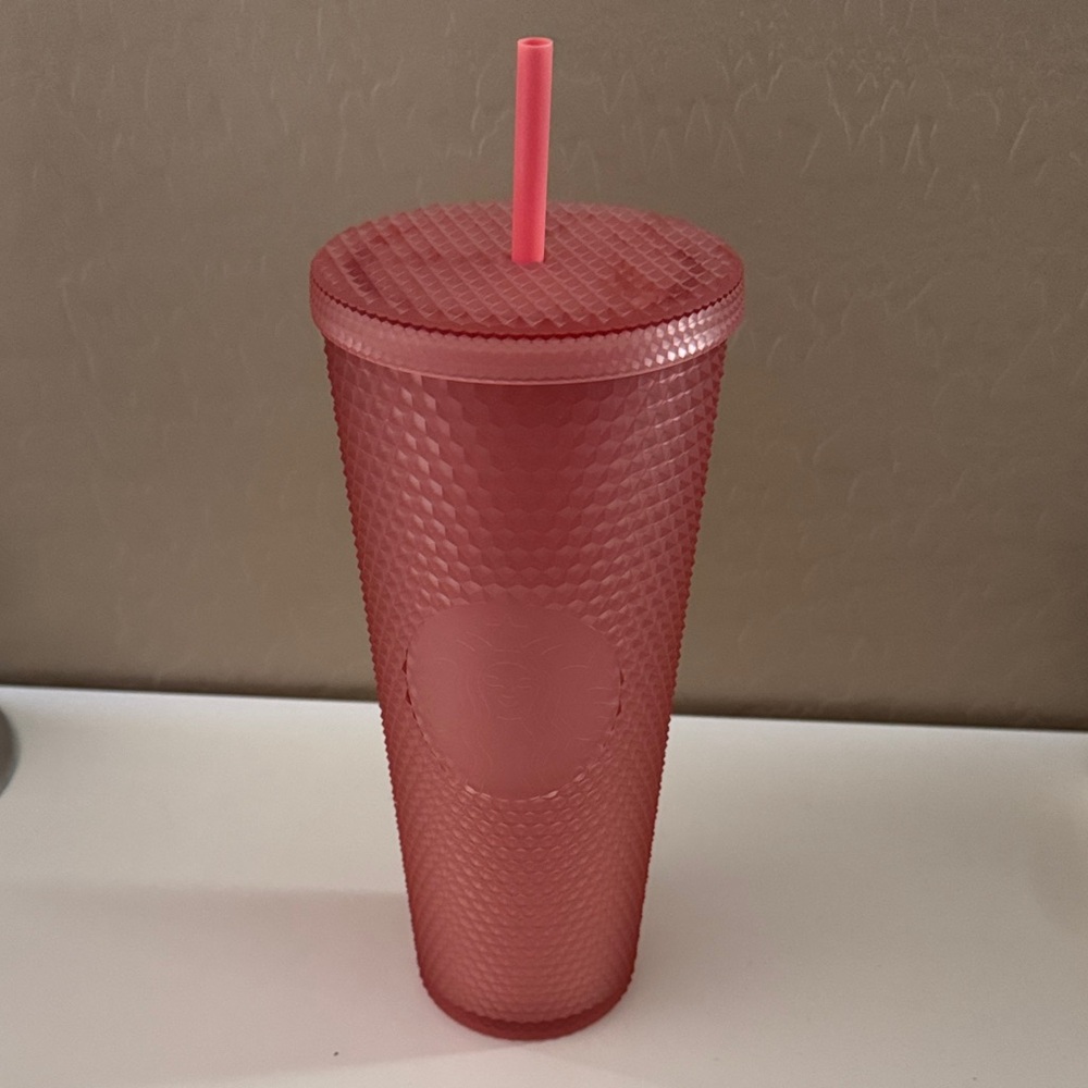 Starbucks Pink Textured Tumbler with Straw